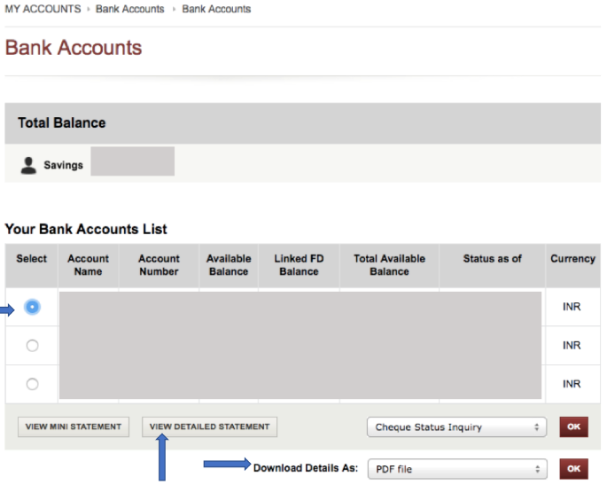 Download bank statement pdf