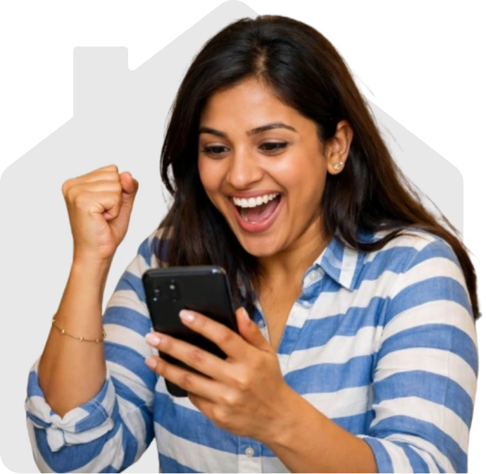 Person planning their first home loan on a phone