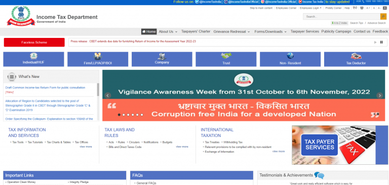 income tax website