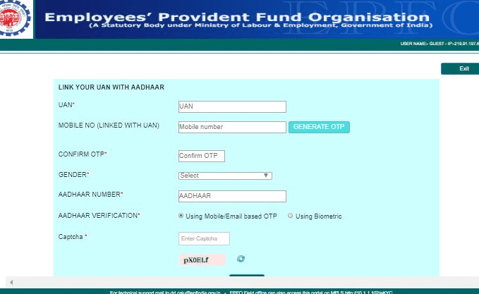 Link EPF with Aadhaar