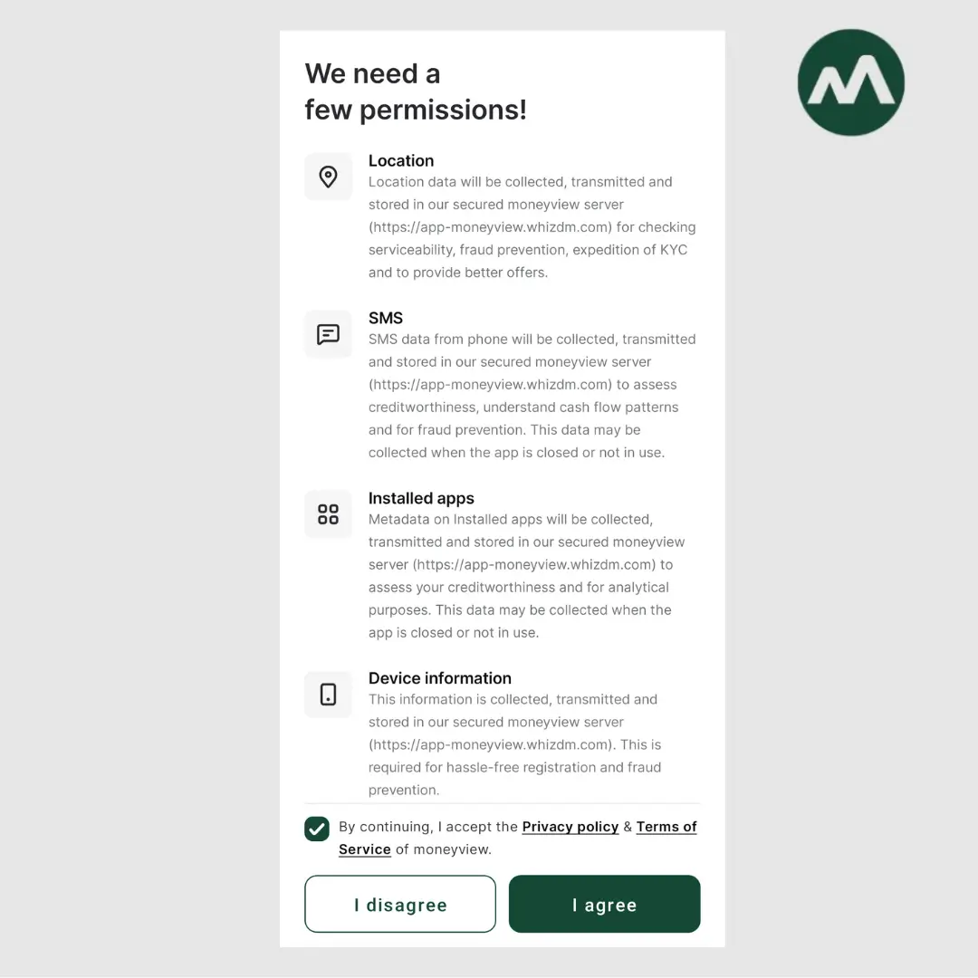 Terms and Conditions Moneyview App